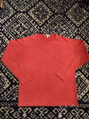 Peter Millar Men's Long-Sleeve Crewneck Shirt - Coral Red